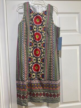 London Times Sleeveless Mini Dress in Red, Blue, Green, Yellow, Pink 8